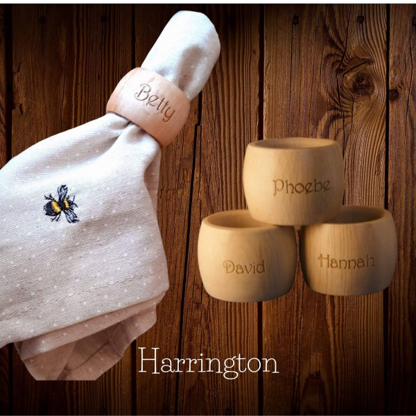 Napkin Rings engraved with names