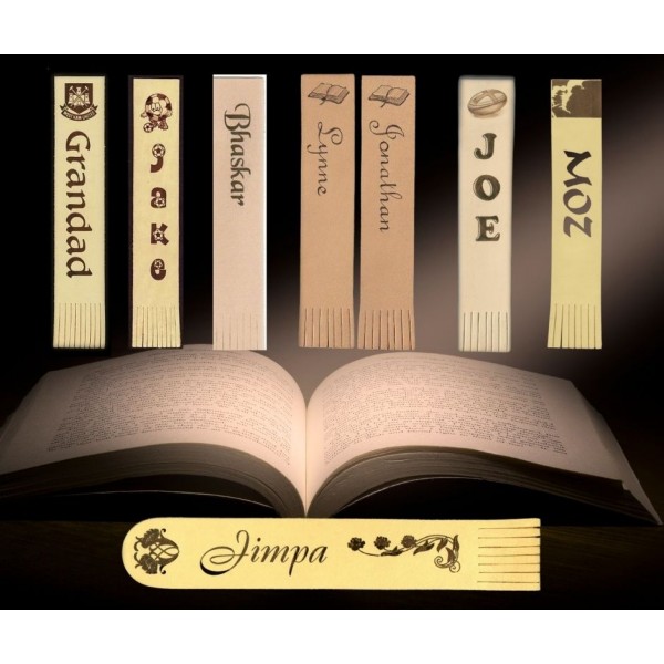 Leather Bookmark personalised with Names