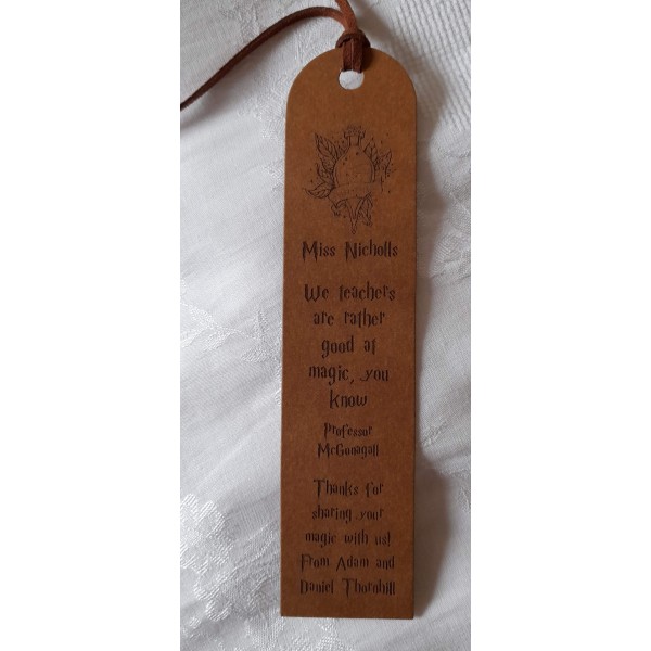 Faux Leather bookmarks personalised in your own ideas