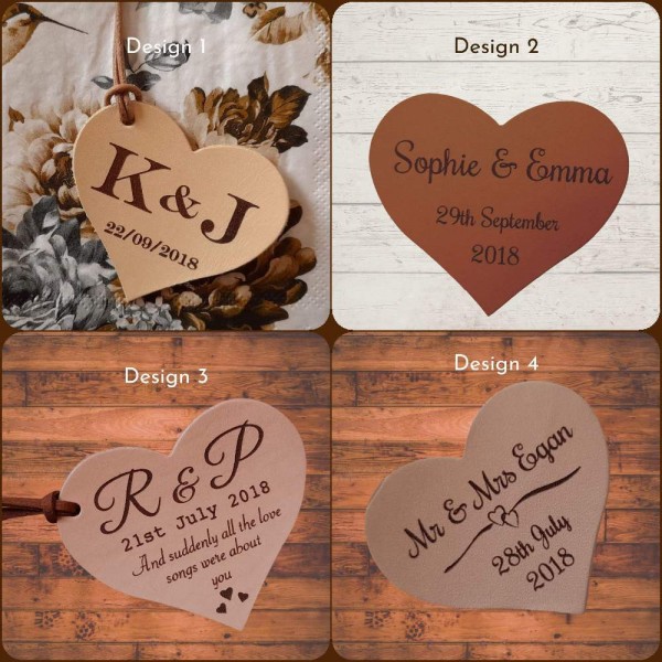 Leather Hearts personalised in our set designs