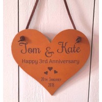 Personalised leather hearts