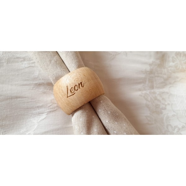 Wooden Napkin Rings engraved with names script style