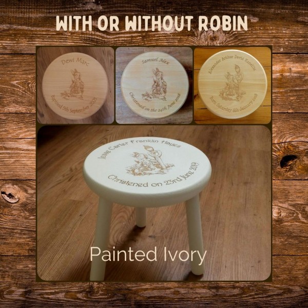 Peter Rabbit Gift - Personalised engraved wooden stool