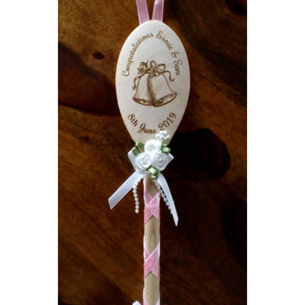 Engraved and Decorated Wedding Spoon - Personalised