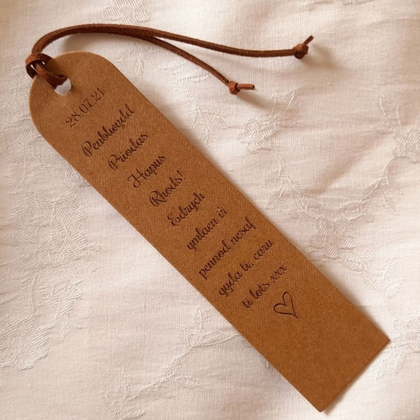 Faux Leather bookmarks personalised in your own ideas