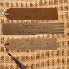 Chapter Three and I love where this story is going- Faux leather Personalised Bookmark