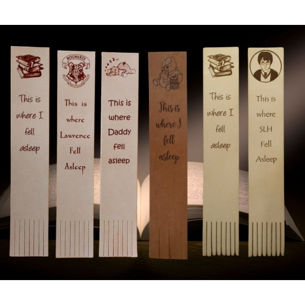 Leather Bookmark - Personalised with This is Where I Fell asleep