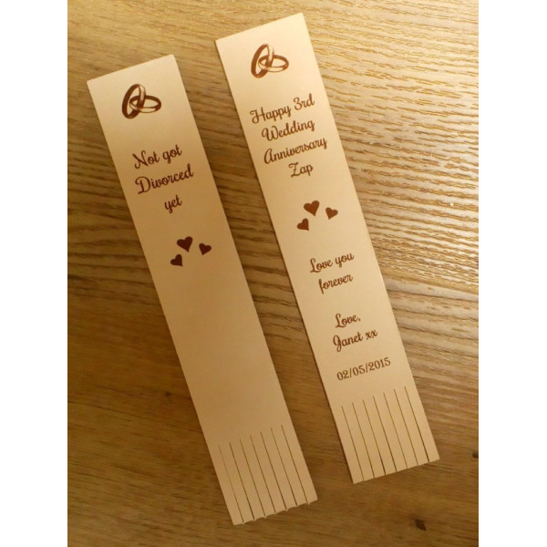 3rd Anniversary Gift - Leather Bookmark in your own ideas