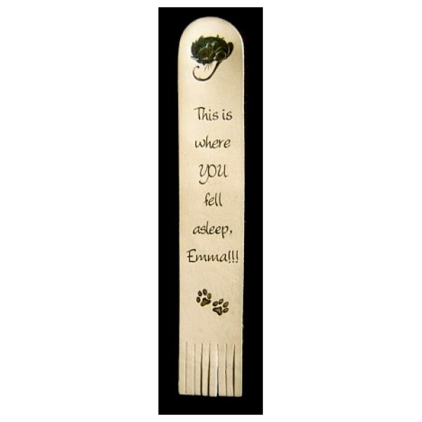 Leather Bookmark - Personalised with This is Where I Fell asleep