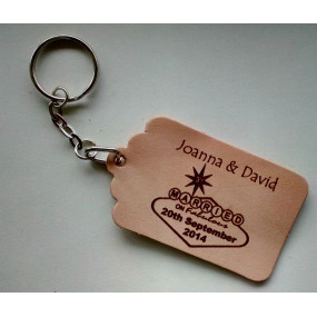 Leather Tag or Keyring - Las Vegas 3rd anniversary memento