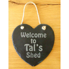Slate Heart Hanger - Personalised