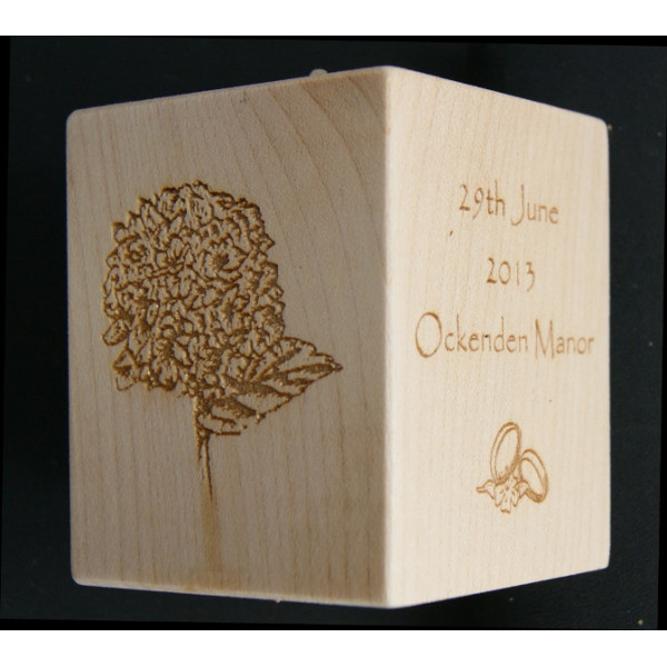 Tealight Holder personalised for a Wedding or Anniversary Gift - Solid wood