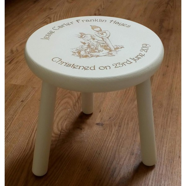 Child's Wooden Stool - Personalised and Painted