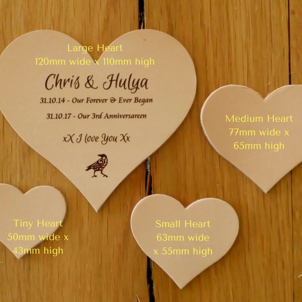 Leather Hearts personalised in our set designs
