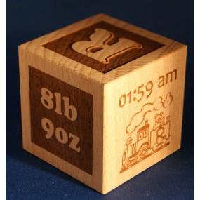 New Baby Gift wooden blocks - Train design