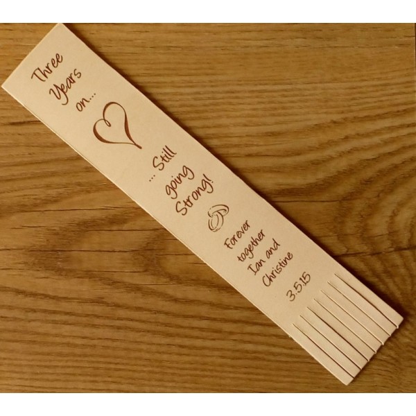 Personalised Leather Bookmarks  for 3rd Anniversary in our set designs
