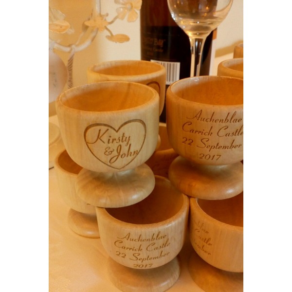 Personalised wooden egg cups - Wedding Favours