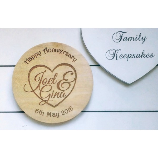 Wooden Coaster - Anniversary Gift